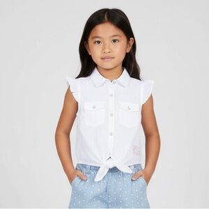 Charming White Button Down Kids Shirt